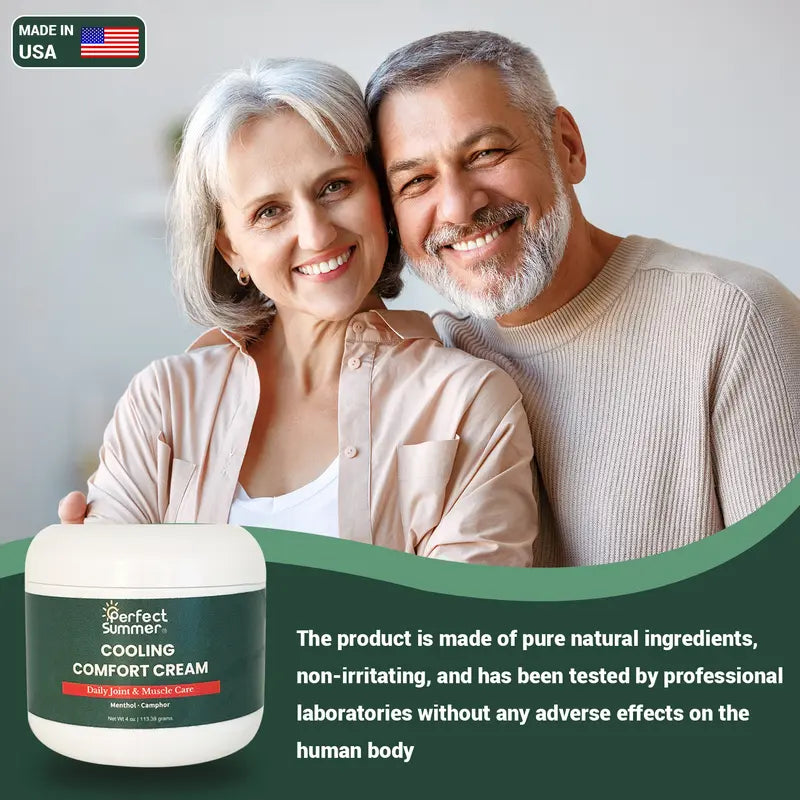 Perfect Summer Joint Relief Cream High Menthol Relief Cream - Soothes Knees, Lumbar Spine, Neck, Hands and Feet 4 oz; Contains Menthol, Camphor, Copper Tripeptide-01, Capsaicin, Clove Oil and Sunflower Seed Oil