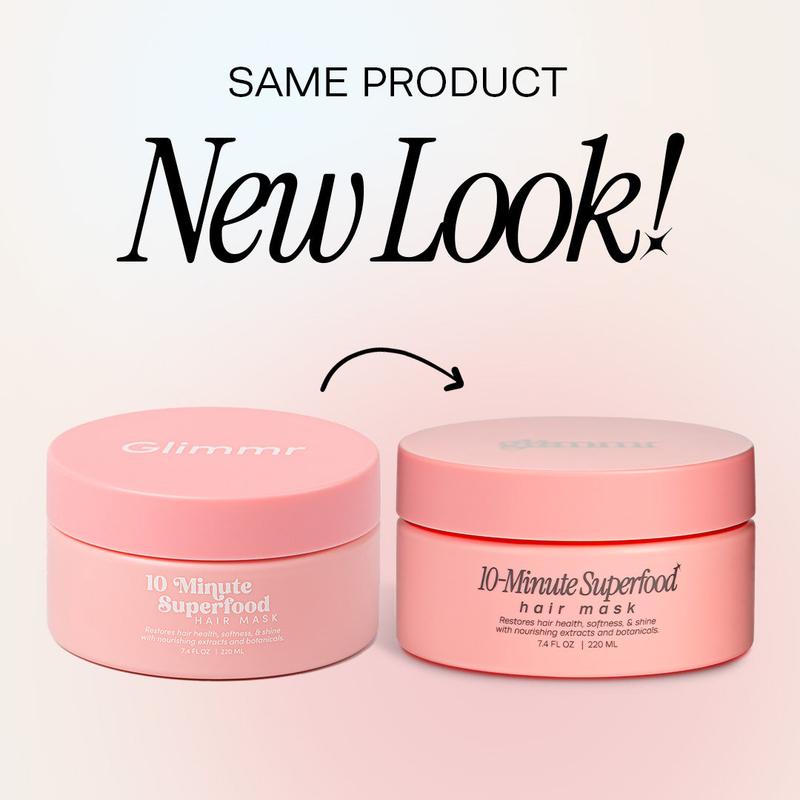 Glimmr 10-Minute Vitamin-Infusion Hair Mask for Hydrating and Moisturizing Hair - Conditioner with Bonding Protein, Castor Oil & Superfood Extracts