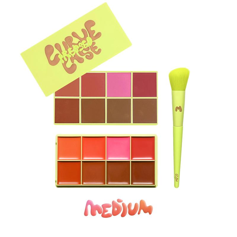Curve Case Cream Palette & Curve Case Press'd Palette Duo, Makeup Palette Set, Makeup Kit Set Makeup Gift Set Makeup Bundle Box, Compact Makeup Palette, Cosmetic, Cosmetics Kit, Face Makeup Sets, Color