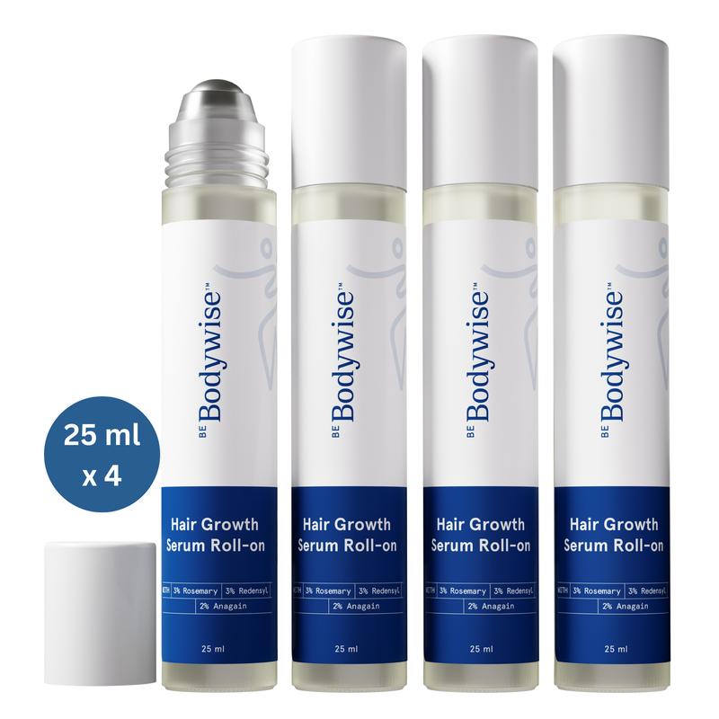 Be Bodywise Hair Growth & Anti-Hair Fall Roll-On Serum | With Rosemary, Aminexil, Redensyl & Anagain | Easy Scalp Care | Paraben & Sulphate Free | Lightweight Formula