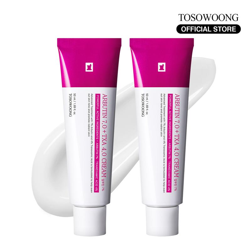Arbutin 7% + Tranexamic Acid 4% Cream, 70,000ppm Arbutin, 40,000ppm TXA, Niacinamide, Glutathione, Dark Spots, Freckle, Blemishes, Pigmentation, Korean Skin Care, 50ml, 1.69 fl.oz.
