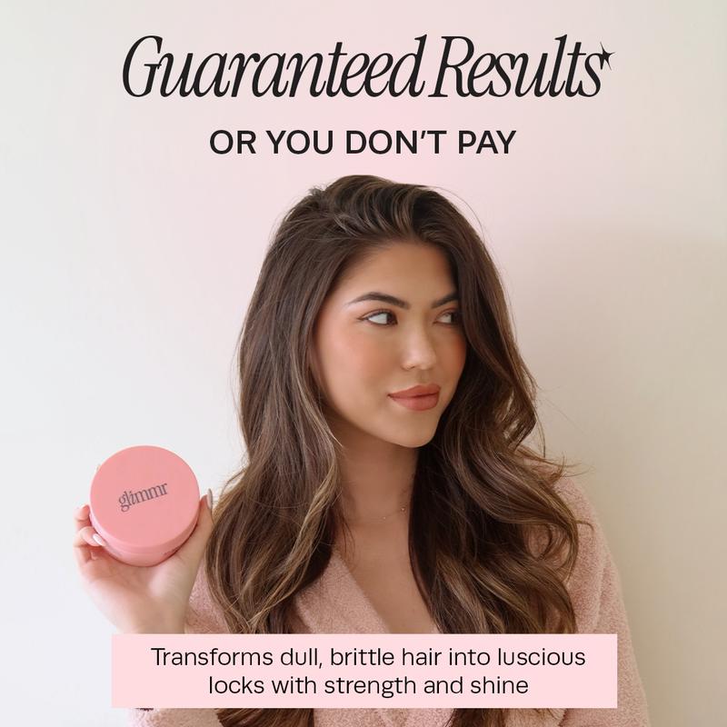 Glimmr 10-Minute Vitamin-Infusion Hair Mask for Hydrating and Moisturizing Hair - Conditioner with Bonding Protein, Castor Oil & Superfood Extracts