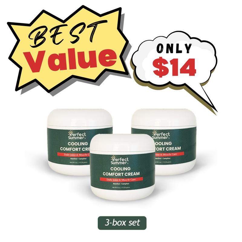 Perfect Summer Joint Relief Cream High Menthol Relief Cream - Soothes Knees, Lumbar Spine, Neck, Hands and Feet 4 oz; Contains Menthol, Camphor, Copper Tripeptide-01, Capsaicin, Clove Oil and Sunflower Seed Oil