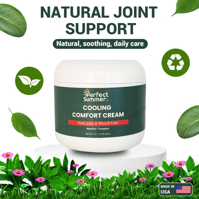 Perfect Summer Joint Relief Cream High Menthol Relief Cream - Soothes Knees, Lumbar Spine, Neck, Hands and Feet 4 oz; Contains Menthol, Camphor, Copper Tripeptide-01, Capsaicin, Clove Oil and Sunflower Seed Oil
