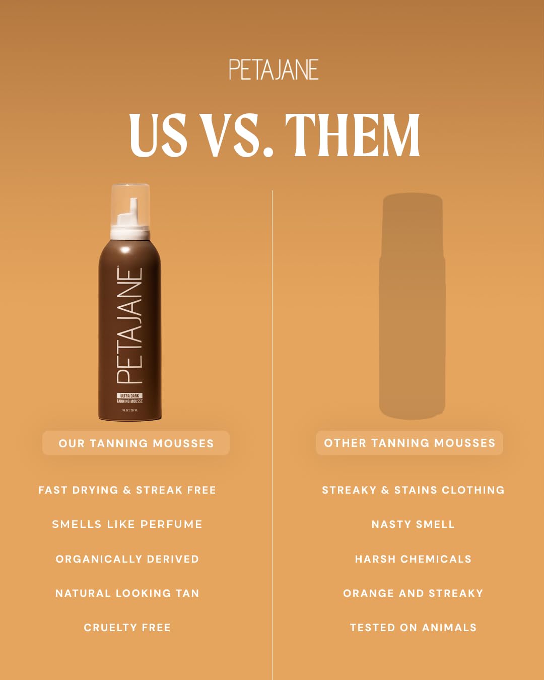 Dark Tanning Mousse 7oz - Made in the USA - Streak-Free, Lightweight, Non-Sticky, Fast-Absorbing, Vegan, Sunless Tanner for All Skin Types