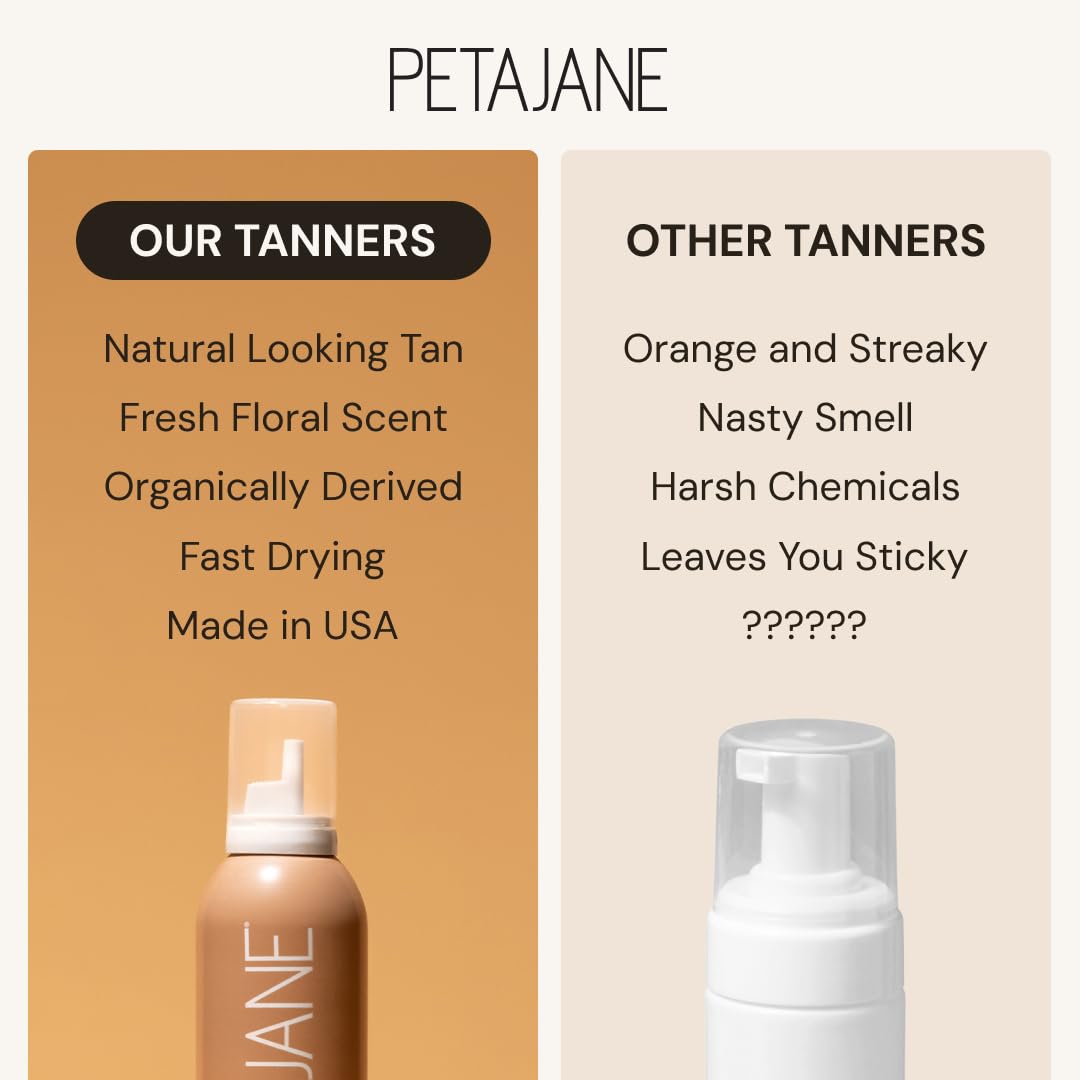 Dark Tanning Mousse 7oz - Made in the USA - Streak-Free, Lightweight, Non-Sticky, Fast-Absorbing, Vegan, Sunless Tanner for All Skin Types