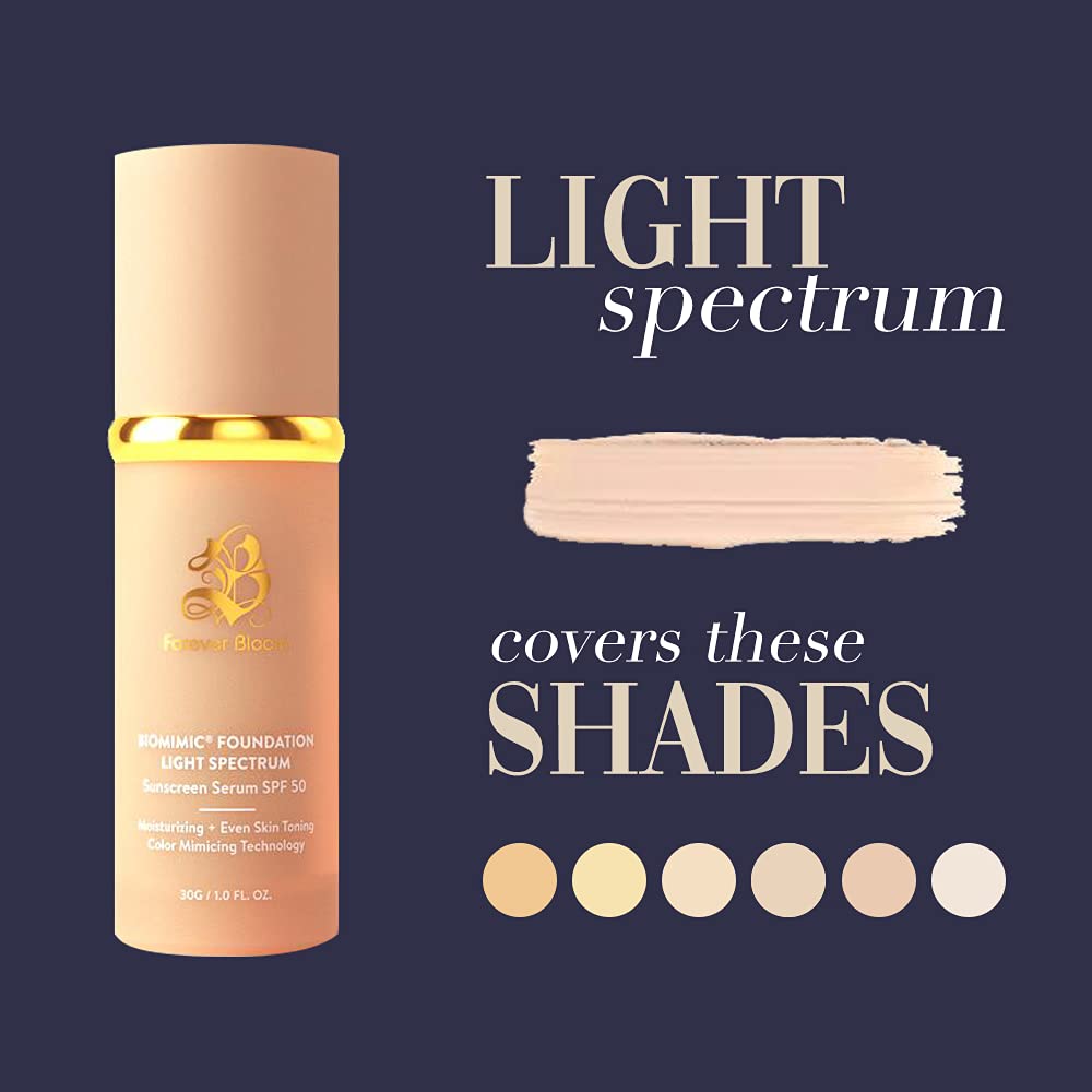 Bio Mimic Foundation Medium Spectrum by Forever Bloom; Protecting from Sun with SPF50; for Gym, Sports, Dancing