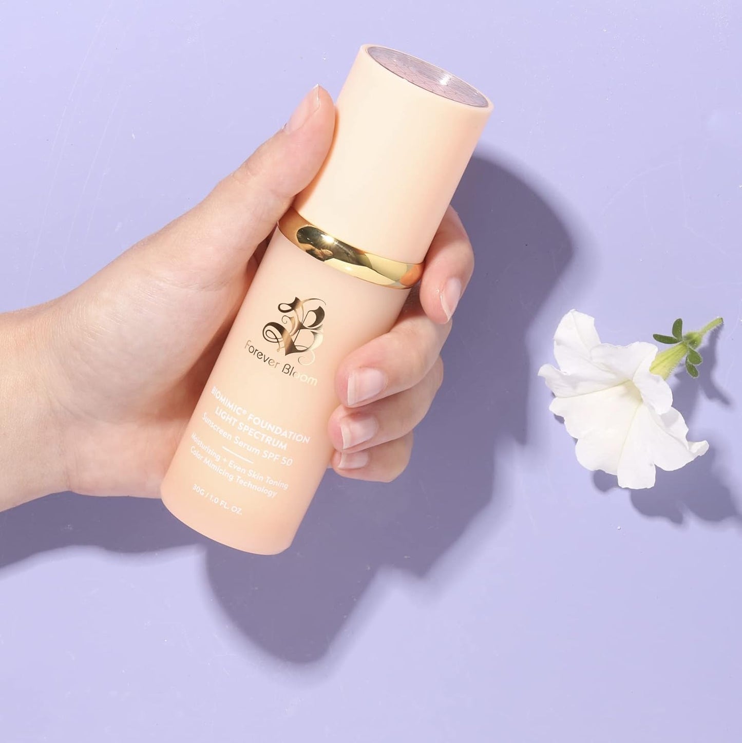 Bio Mimic Foundation Medium Spectrum by Forever Bloom; Protecting from Sun with SPF50; for Gym, Sports, Dancing