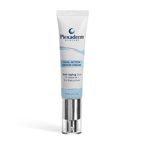 Plexaderm Dual Action Repair 1% Retinol Neck Cream. Anti Aging Cream with Retinol, Bakuchiol, and Hyaluronic Acid to Fight Wrinkles, Neck Lines and Crepey Skin, 1 fl. oz.