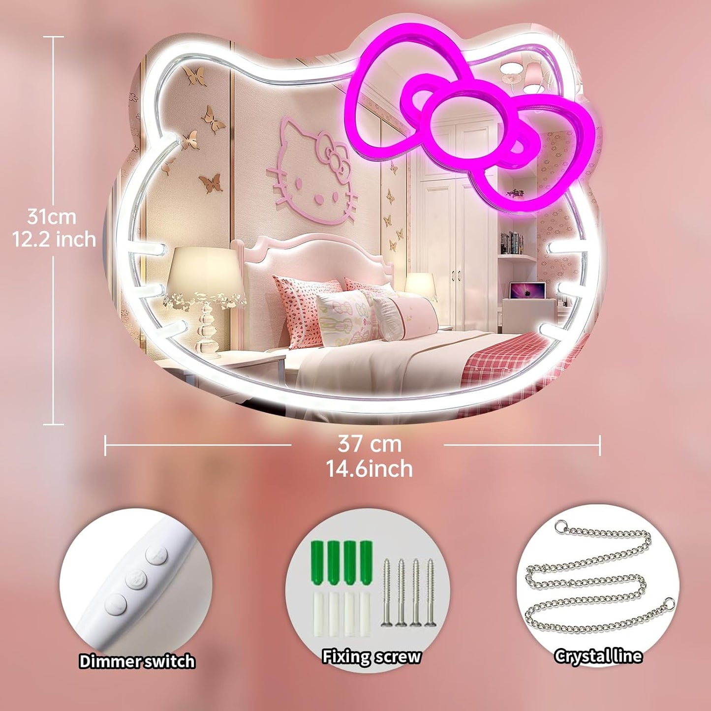 Hello Kitty Mirror Neon Sign