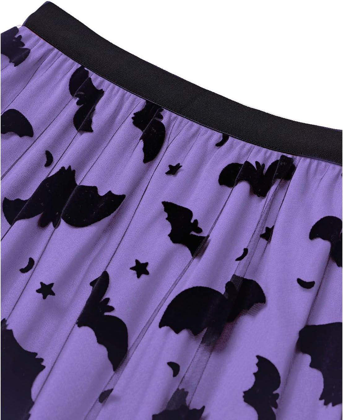 CHICWISH Women's Pumpkin Tulle Tutu Skirt Velvet Bats Elastic Waist Halloween Party Layered Mesh Midi Skirt Halloween Costume