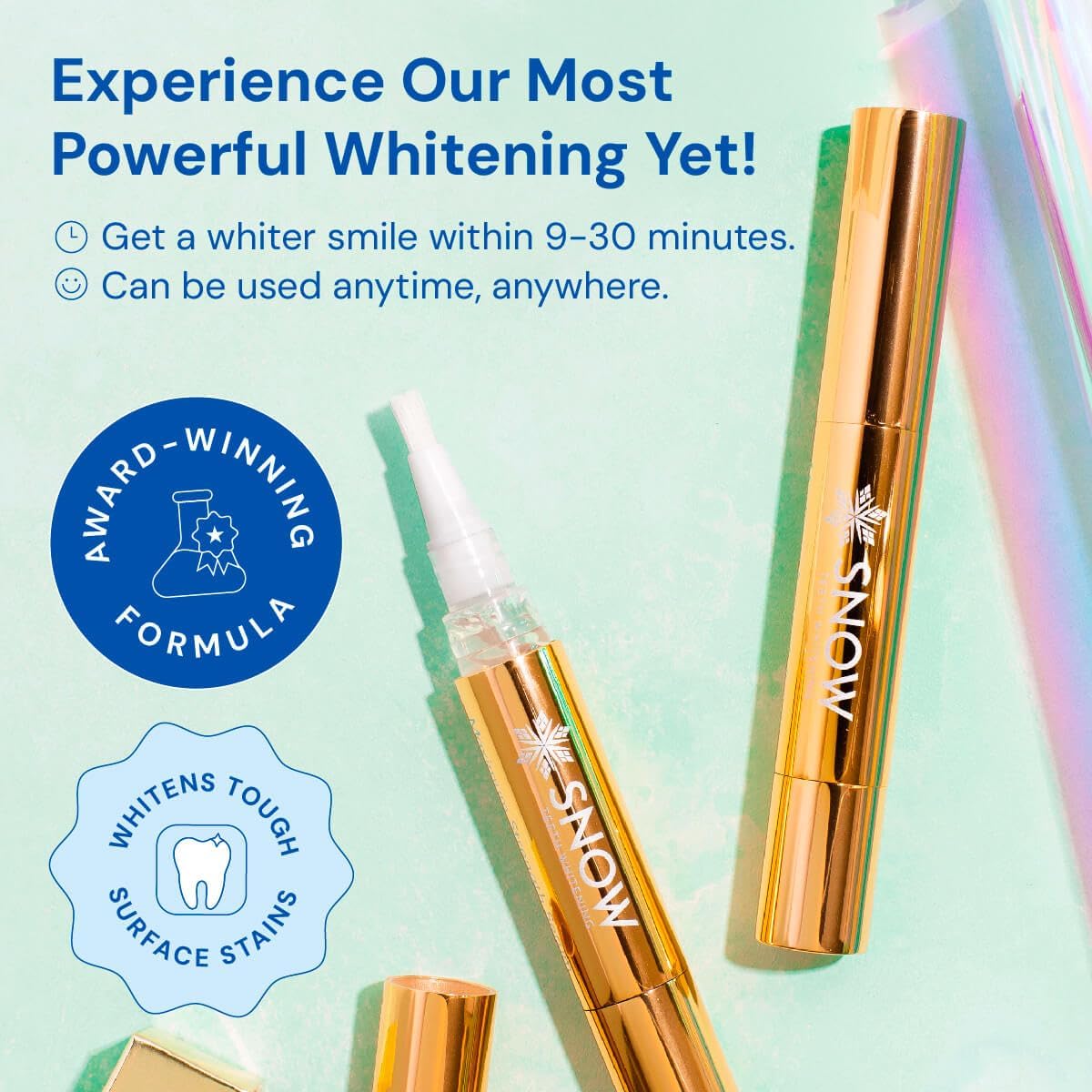 Snow Extra-Strength Teeth Whitening Pen, Enamel-Safe Tooth Whitening Pen for Sensitive Teeth, Teeth Whiteners for Oral Care, Stain Remover for Teeth That Visibly Whitens Tooth up to 8 Shades - 1 Pack