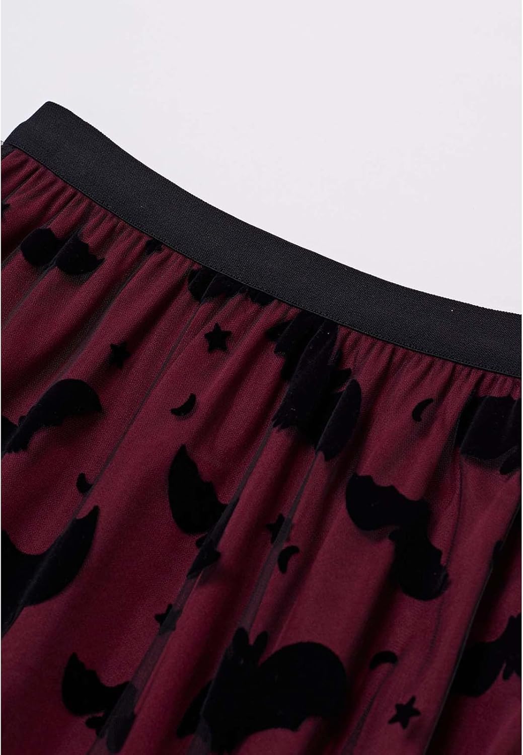 CHICWISH Women's Pumpkin Tulle Tutu Skirt Velvet Bats Elastic Waist Halloween Party Layered Mesh Midi Skirt Halloween Costume