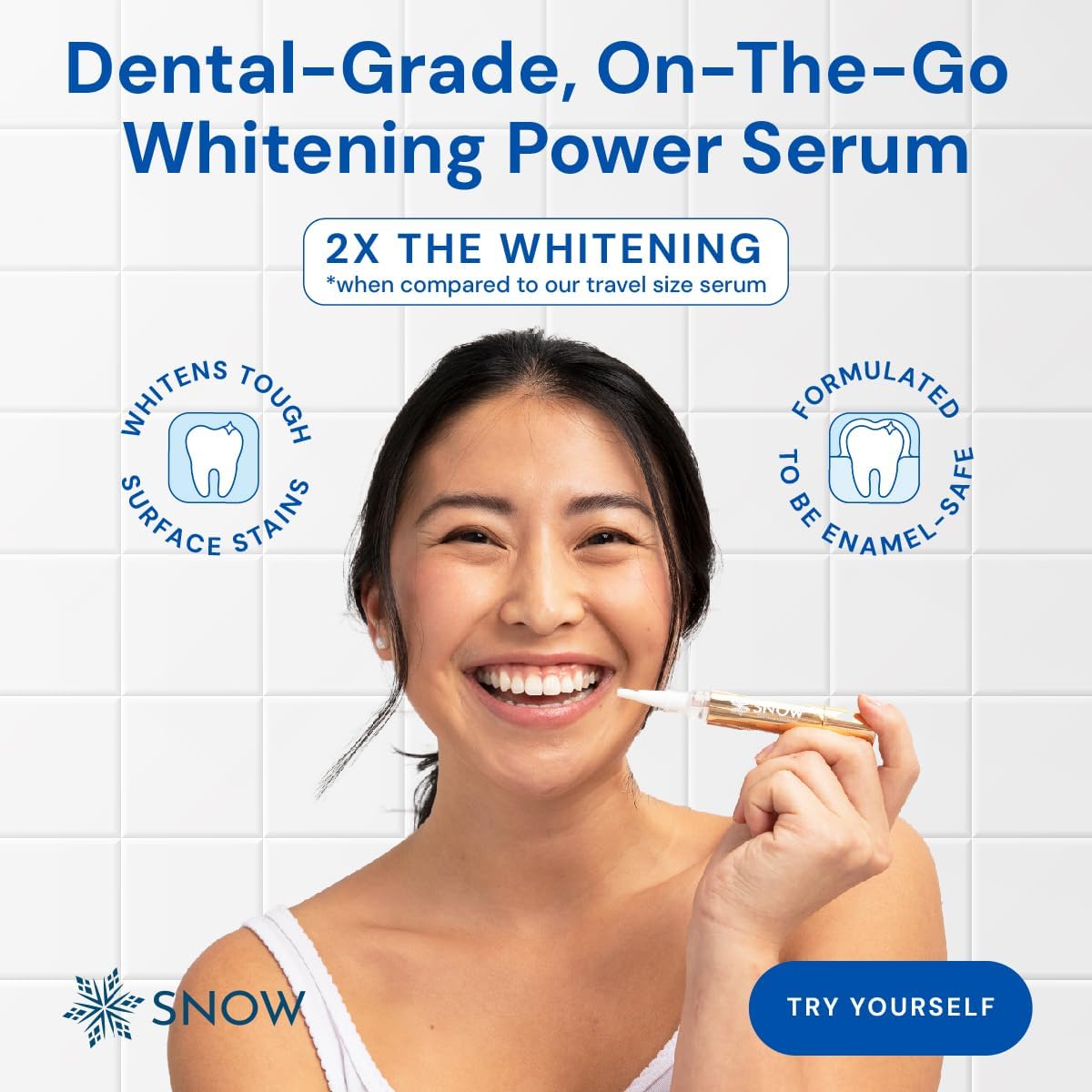 Snow Extra-Strength Teeth Whitening Pen, Enamel-Safe Tooth Whitening Pen for Sensitive Teeth, Teeth Whiteners for Oral Care, Stain Remover for Teeth That Visibly Whitens Tooth up to 8 Shades - 1 Pack