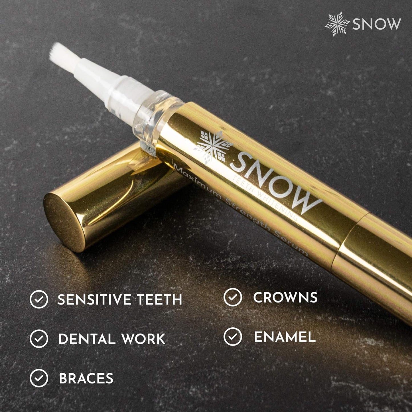 Snow Extra-Strength Teeth Whitening Pen, Enamel-Safe Tooth Whitening Pen for Sensitive Teeth, Teeth Whiteners for Oral Care, Stain Remover for Teeth That Visibly Whitens Tooth up to 8 Shades - 1 Pack