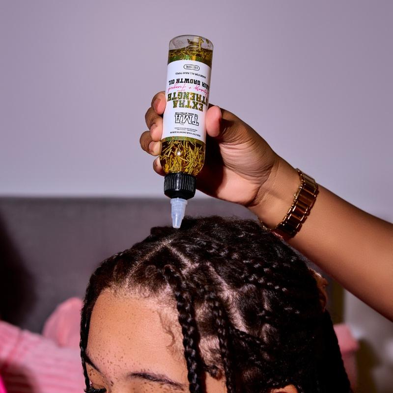 Extra Strength Rosemary & Fenugreek Hair Growth Oil 4oz - The Mane Attraction Herb Infused Growth Oil- Made For All Hair Types Nourishes Scalp Anti Dandruff