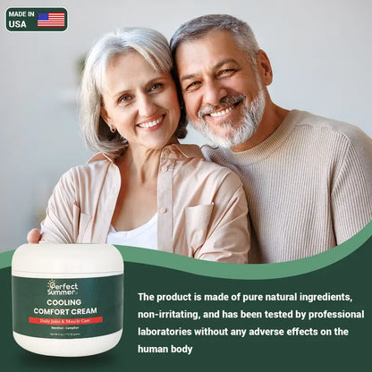 Perfect Summer Joint Relief Cream High Menthol Relief Cream - Soothes Knees, Lumbar Spine, Neck, Hands and Feet 4 oz; Contains Menthol, Camphor, Copper Tripeptide-01, Capsaicin, Clove Oil and Sunflower Seed Oil