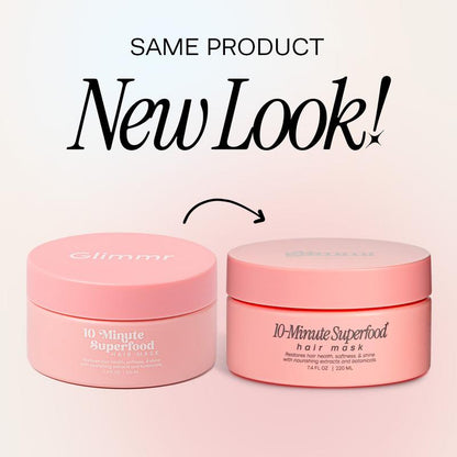 Glimmr 10-Minute Vitamin-Infusion Hair Mask for Hydrating and Moisturizing Hair - Conditioner with Bonding Protein, Castor Oil & Superfood Extracts