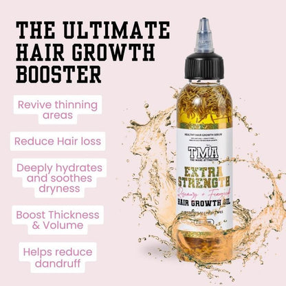 Extra Strength Rosemary & Fenugreek Hair Growth Oil 4oz - The Mane Attraction Herb Infused Growth Oil- Made For All Hair Types Nourishes Scalp Anti Dandruff
