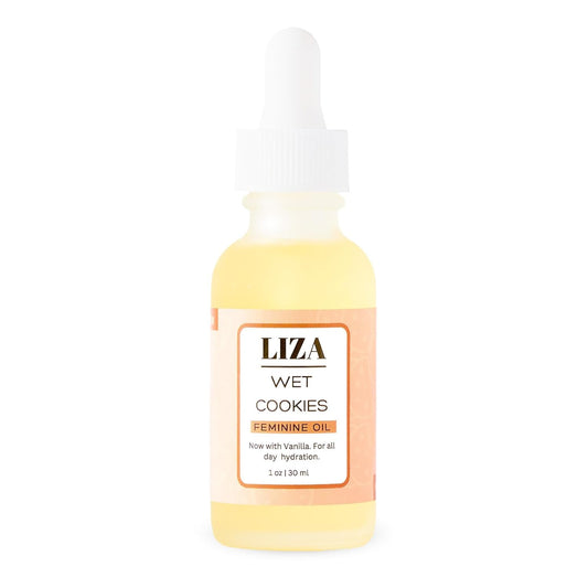 Liza Cosmetics Vanilla Wet Cookie Yoni Oil – For Ingrown Hairs, Dark Spots & Soft Skin – Sweet Scented Intimate Oil 1oz