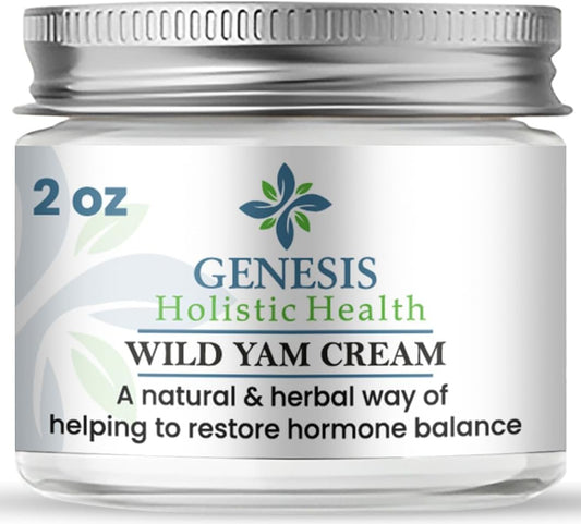 Genesis Wild Yam Root Cream, Organic Balancing Cream for Women, Deep Nourishment and Hydration, Made with Wild Yam Root, Chaste Tree Berry, and Red Clover, 4oz