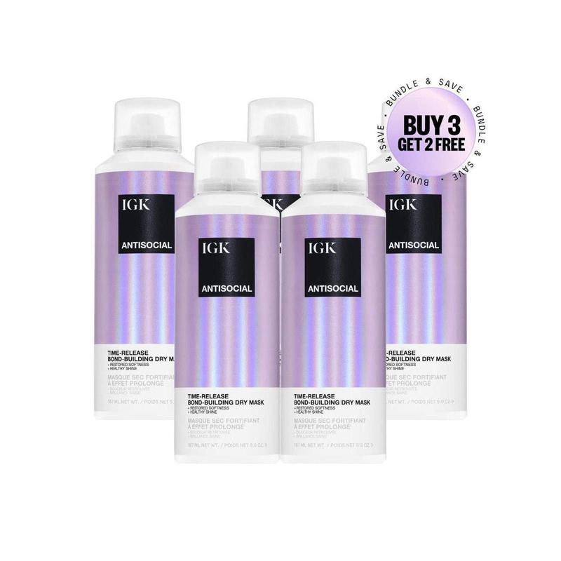 IGK ANTISOCIAL Dry Hair Mask | Bond-Building Treatment for Damaged Hair | Instant Softness & Shine | Prevents Breakage & Split Ends | Perfect for Hair Extensions