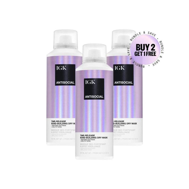 IGK ANTISOCIAL Dry Hair Mask | Bond-Building Treatment for Damaged Hair | Instant Softness & Shine | Prevents Breakage & Split Ends | Perfect for Hair Extensions