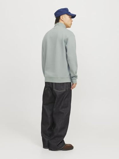 Male Sweatshirt with Half Zip Plain Sweatshirt with Half Zip